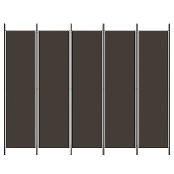 Avis Maison Chic Paravent/Cloison de séparation 5 panneaux Marron 250x200 cm Tissu -MN10284