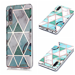 Coque en TPU motif de marbre imd souple blanc/cyan pour votre Huawei P30