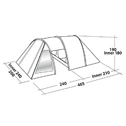 Easy Camp Tente tunnel Galaxy 400 4 places Gris acier et bleu