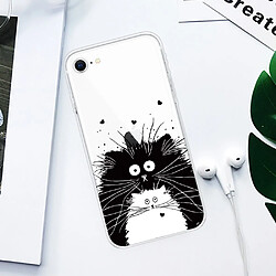 Coque en TPU impression de motifs souple chats noirs et blancs pour votre Apple iPhone SE (2nd Generation)/8/7