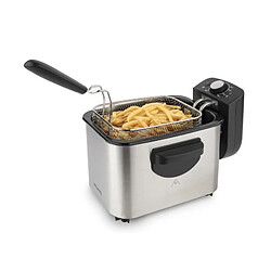 HKoeNIG DFX500 - Friteuse electrique 3L - 2200W - Temperature reglable - Corps en acier inoxydable - Panier amovible