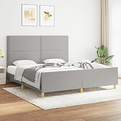 Maison Chic Cadre/structure de lit avec tête de lit pour adulte - Lit Moderne Chambre Gris clair 180x200 cm -MN70942