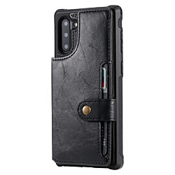 Wewoo Housse Étui Coque Pour Galaxy Note 10 de protection antichoc à fermeture à glissière avec porte et logements cartesportefeuille et lanière et cadre photos noir