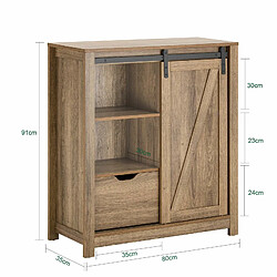 Avis SoBuy FSB59-BR Armoire à Chaussures Commode à Chaussures Meuble Colonne Meuble Bas Placard de Rangement Commode avec Porte de Grange Coulissante