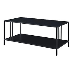 Helloshop26 Table basse métal double plateau 47 x 110 x 55 cm noir 03_0008455