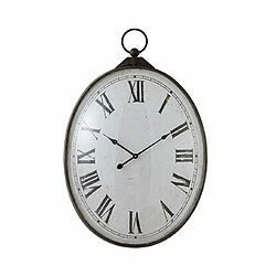 Mes Horloge ovale chiffres romains 66x17x101 cm en fer noir et verre 