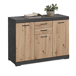 Mes Buffet 3 portes et 2 tiroirs 120 cm XL chêne et anthracite - MIDDO