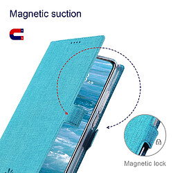 Etui en PU VILI fermeture magnétique avec support bleu pour votre Samsung Galaxy S22 Ultra 5G