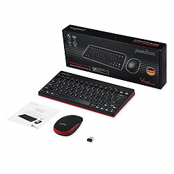 PERIXX Kit clavier AZERTY + souris sans fil compact Noir