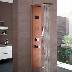 Arati Bath And Shower Colonne de douche avec pommeau en cascade panneau et mélangeur Rapolano, Couleur: Bronze