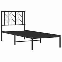 Acheter Maison Chic Cadre/structure de lit métal et tête de lit pour adulte - Lit Moderne Chambre noir 75x190 cm -MN99711