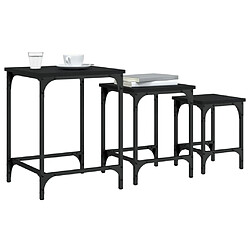 Acheter Maison Chic Lot de 3 Tables basses gigognes pour salon | Table à café noir bois d'ingénierie -GKD78075