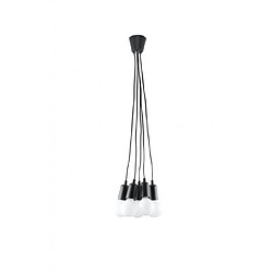 Luminaire Center Suspension DIEGO PVC noir 5 ampoules