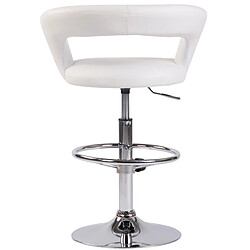 Decoshop26 Lot de 2 tabourets de bar assise moderne en PVC blanc pieds et repose-pieds en métal chromé 10_0004216 pas cher