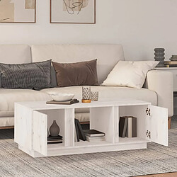 Avis Maison Chic Table basse,Table Console Table d'appoint, Table pour salon Blanc 110x50x40 cm Bois massif de pin -MN18504