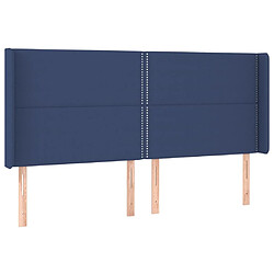 Maison Chic Tête de lit moderne avec oreilles pour chambre - Décoration de lit Bleu 163x16x118/128 cm Tissu -MN90454