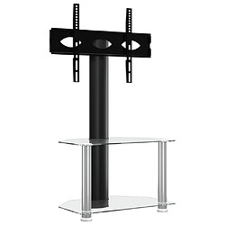 vidaXL Meuble TV d'angle 2 niveaux pour 32-70 pouces noir argenté