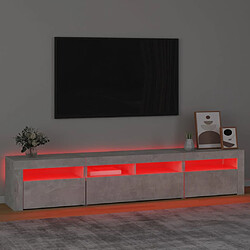 Acheter vidaXL Meuble TV avec lumières LED Gris béton 210x35x40 cm