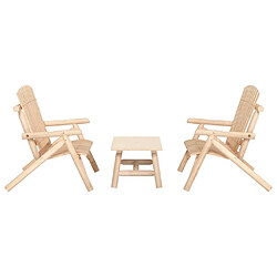 Maison Chic Ensemble de Salon de jardin 3 pcs - Table et chaises d'extérieur - Mobilier/Meubles de jardin Moderne bois massif d'épicéa -MN24822