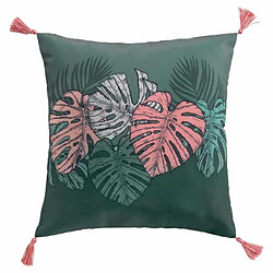 Paris Prix Coussin à Pompons Jardin Intérieur 40x40cm Vert