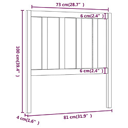 vidaXL Tête de lit Marron miel 81x4x100 cm Bois massif de pin pas cher