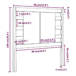 vidaXL Tête de lit Blanc 96x4x100 cm Bois massif de pin pas cher