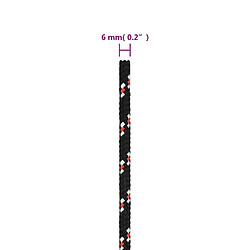 vidaXL Corde de bateau Noir 6 mm 50 m Polypropylène pas cher