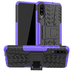 Wewoo Coque Pour Galaxy A70s Texture de pneu TPU antichoc + PC Housse de protection avec support Violet