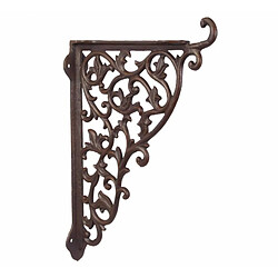 L'Héritier Du Temps Equerre Credence Etagere Potence Murale Suspension en Fonte Patinée Marron Support 5,5x29x37,5cm