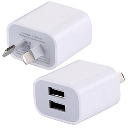 Wewoo Pour iPhone, Galaxy, Huawei, Xiaomi, blanc LG, HTC et autres Smartphones, Dispositifs Rechargeables, AU Plug 5V 2A Haute Compatibilité 2 Ports USB Chargeur,