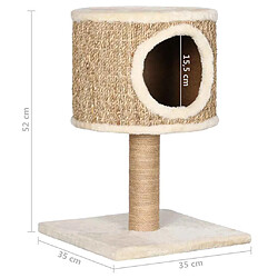 vidaXL Arbre à chat avec appartement et griffoir 52 cm Herbiers marins pas cher