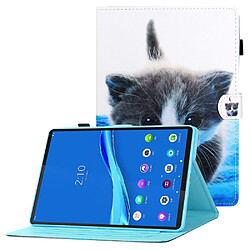 Etui en PU avec support, porte-carte et porte-stylo chat mignon pour votre Samsung Galaxy Tab A8 10.5 (2021) X205/X200