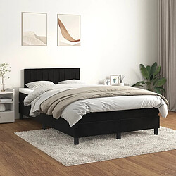 Maison Chic Lit Adulte - Lit simple Lit à sommier tapissier avec matelas moelleux - Meuble de Chambre - Noir 120x200 cm Velours -MN22595