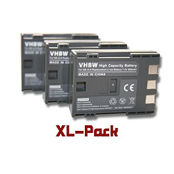 vhbw 3x Li-Ion Batterie 600mAh (7.2V) pour appareil photo, caméra Canon Legria MV950, MV960, MVX200, MVX20i, MVX250i, MVX25i, MVX300 comme NB-2L.