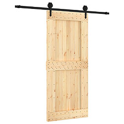 vidaXL Porte coulissante et kit de quincaillerie 90x210 cm pin massif