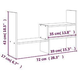 vidaXL Support pour moniteur Noir (39-72)x17x43 cm Bois de pin solide pas cher