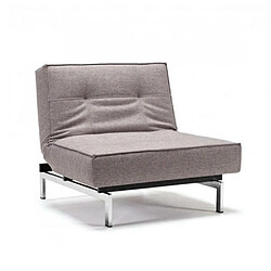 Inside 75 INNOVATION LIVING Fauteuil design SPLITBACK CHROME convertible lit 90*115 cm tissu Mixed Dance Grey