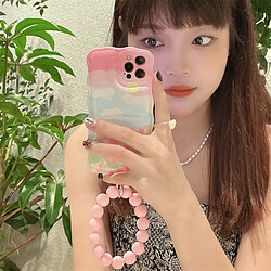 GUPBOO Étui pour iPhone13ProMax Peinture à l'huile pour femmes tulipe fleur buisson chaîne de boîtier de téléphone portable de style coréen