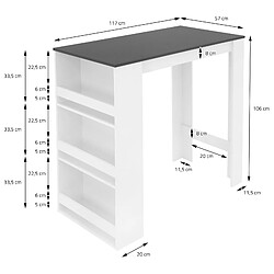 Acheter Table de bar avec étagcre r 3 niveaux 117x106x57 cm Blanc/Anthracite en bois ML-Design