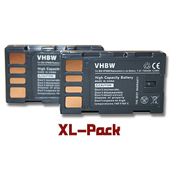 vhbw 2x Li-Ion batterie 750mAh pour appareil numérique JVC GR-D725, GR-D720EX, GR-D720, GR-D740, GR-D740EX, GR-D745, GR-D750 remplace BN-VF808