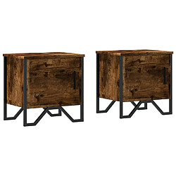 vidaXL Tables de chevet 2 pcs chêne fumé 40x30x40 cm bois d'ingénierie