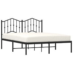 Avis Maison Chic Lit adulte - Cadre de lit métal avec tête de lit,Structure du lit Contemporain pour chambre noir 135x190 cm -MN25257