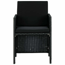 Acheter Maison Chic Salon de jardin 9 pcs + coussins - Mobilier/Meubles de jardin - Table et chaises d'extérieur Résine tressée Noir -MN92525