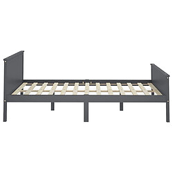 Acheter Maison Chic Lit adulte - Lit simple Cadre de lit,Structure du lit Contemporain Gris Bois de pin massif 140x200 cm -MN89618