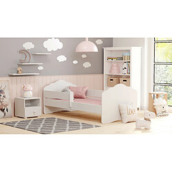 HT MEUBLES Lit enfant FIONA avec balustrade et matelas