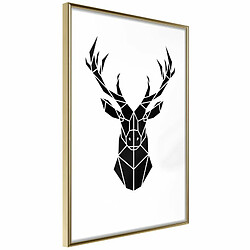 Paris Prix Affiche Murale Encadrée Geometric Stag 20 x 30 cm Or