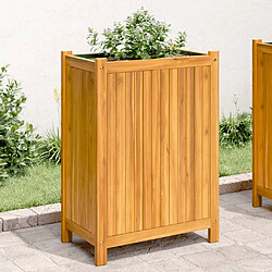 vidaXL Jardinière avec doublure 54x31x75 cm bois massif d'acacia