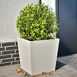 vidaXL Jardinières 2 pcs blanc 50x50x50 cm acier