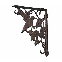 L'Héritier Du Temps Equerre Crédence Potence Murale en Fonte Marron Suspension Support Décor Oiseaux 4x21x25cm