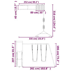vidaXL Aire de jeux d'extérieur bois de pin massif pas cher